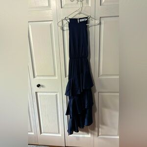 Long navy blue evening gown never worn bought for an event never went